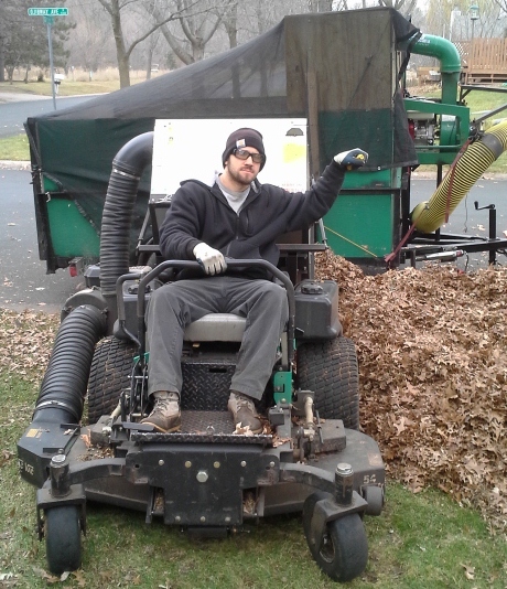Hansen's Lawn Care equipment and trucks ready for the day